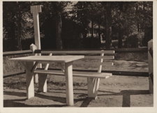 Druskieniki. Ławka marszałka Piłsudskiego w parku nad Niemnem