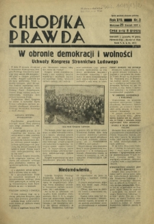 Chłopska Prawda. R. 13, nr 2 (25 styczeń 1937)