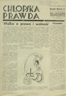 Chłopska Prawda. R. 13, nr 17 (30 sierpnia 1937)