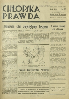 Chłopska Prawda. R. 13, nr 22 (31 października 1937)