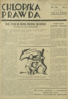 Chłopska Prawda. R. 14, nr 2 (31 stycznia 1938)