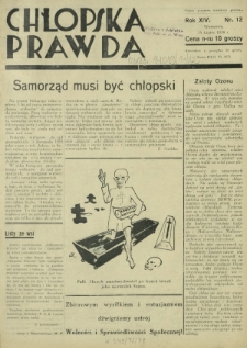 Chłopska Prawda. R. 14, nr 12 (15 lipiec 1938)