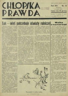 Chłopska Prawda. R. 14, nr 13 (31 lipiec 1938)