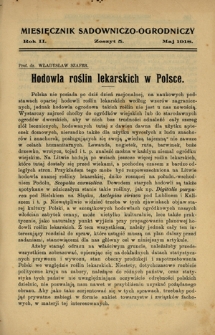 Miesięcznik Sadowniczo-Ogrodniczy : organ Sekcji Ogrodniczej Galicyjskiego Towarz. Gospodarskiego pod red. Antoniego Wróblewskiego. R. 2, z. 5 (maj 1918)