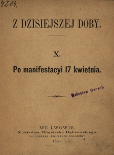 Po manifestacyi 17 kwietnia