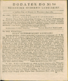 Dziennik Urzędowy Gubernii Lubelskiey 1843, dod. do Nr 36 (28 sierp./9 wrzes.)
