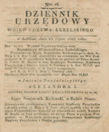 Dziennik Urzędowy Województwa Lubelskiego 1825, Nr 28 (13 lip.)