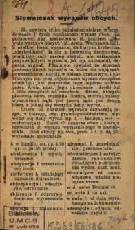 Słowniczek wyrazów obcych