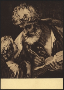 Przemyśl. Św. Mateusz z gobelinu w Katedrze. Kopja M. Strońskiego