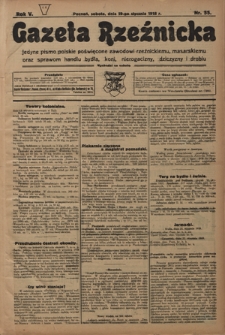 Gazeta Rzeźnicka : pierwsze i jedyne pismo polskie poświęcone zawodowi rzeźnickiemu oraz sprawom handlu i chowu bydła, nierogacizny, dziczyzny i drobiu / [red. i wydawca Apolinary Kl&oacute;skowsk]. R. 5, nr 55 (19 stycznia 1918)