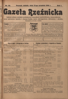 Gazeta Rzeźnicka : pierwsze i jedyne pismo polskie poświęcone zawodowi rzeźnickiemu oraz sprawom handlu i chowu bydła, nierogacizny, dziczyzny i drobiu / [red. Teodor Bobowski]. R. 1, Nr 85 (12 września 1914)