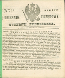 Dziennik Urzędowy Gubernii Lubelskiey 1844, Nr 29 (8/20 lip.)
