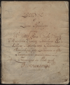 Zdanie o ziemi spalistey przez J.W. Imę Pana Grafa Józefa Mniszcha, Starostę Sanockiego... kollegę Towarzystwa Ekonomicznego Berneńskiego, przy zasiadaniu w tymże Towarzystwie powiedziane. Z francuskiego na polski ięzyk przetłumaczone