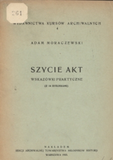 Szycie akt : wskazówki praktycze (z 14 rysunkami)