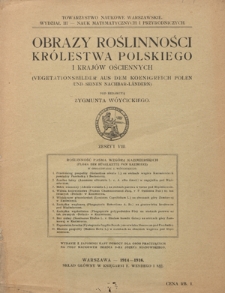 Obrazy Roślinności Królestwa Polskiego i Krajów Ościennych. z. 8, Roślinność pasma wzgórz Kazimierskich