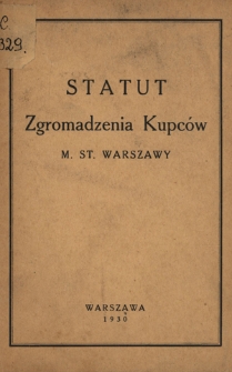 Statut Zgromadzenia Kupc&oacute;w m. st. Warszawy