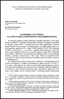 Nagrobki z XVI w. na cmentarzu żydowskim w Szczebrzeszynie