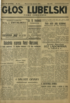 Głos Lubelski : pismo codzienne. R. 16, nr 233 (27 sierpnia1929)