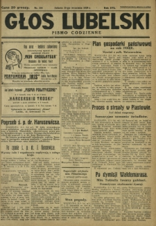 Głos Lubelski : pismo codzienne. R. 16, nr 258 (21 września 1929)