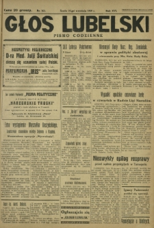 Głos Lubelski : pismo codzienne. R. 16, nr 262 (25 września 1929)