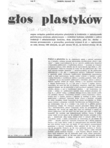 Głos Plastyków R. 2, z. 6 (styczeń 1931)