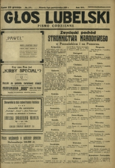 Głos Lubelski : pismo codzienne. R. 16, nr 275 (8 października 1929)
