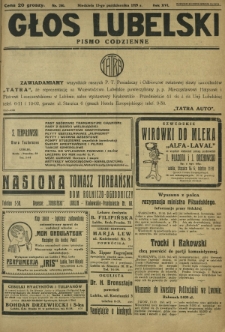 Głos Lubelski : pismo codzienne. R. 16, nr 280 (13 października 1929)