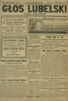 Głos Lubelski : pismo codzienne. R. 16, nr 297 (30 października 1929)