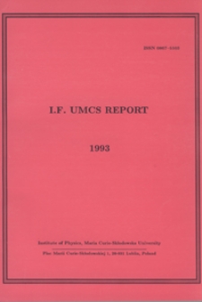 IF UMCS Scientific Report 1993