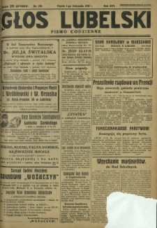 Głos Lubelski : pismo codzienne. R. 16, nr 299 (1 listopada 1929)