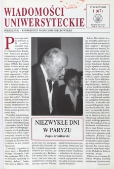Wiadomości Uniwersyteckie R. 10, nr 1=67 (styczeń 2000)