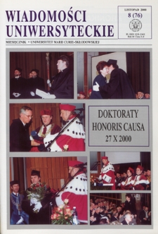 Wiadomości Uniwersyteckie R. 10, nr 8=76 (listopad 2000)