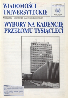 Wiadomości Uniwersyteckie R. 9, wydanie wyborcze (kwiecień 1999)