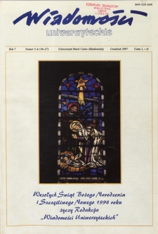 Wiadomości Uniwersyteckie / Uniwersytet Marii Curie-Skłodowskiej R. 7, nr 5/6=46/47 (grudzień 1997)