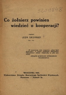 Co żołnierz powinien wiedzieć o kooperacji