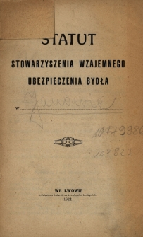 Statut Stowarzyszenia Wzajemnego Ubezpieczenia Bydła w ...