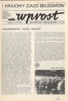 Wprost : biuletyn związkowy Nr 47/48 [właśc. 46/47] (20 wrzes. 1981)