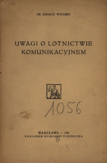 Uwagi o lotnictwie komunikacyjnem