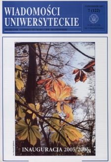 Wiadomości Uniwersyteckie : miesięcznik / Uniwersytet Marii Curie-Skłodowskiej R. 15, nr 7=122 (październik 2005)