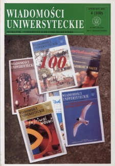 Wiadomości Uniwersyteckie : miesięcznik / Uniwersytet Marii Curie-Skłodowskiej R. 13, nr 4=100 (kwiecień 2003)
