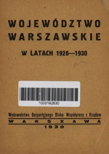 Wojew&oacute;dztwo warszawskie w latach 1926-1930