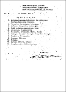 Wykaz Ważniejszych Nabytk&oacute;w R. 1, [nr 3] (III kwartał 1953)