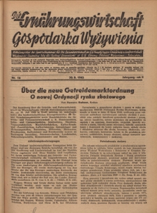Die Ernährungswirtschaft t = Gospodarka Wyżywienia. Jg. 2, nr 16 (20.08.1942)