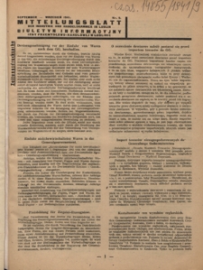 Mitteilungsblatt der Industrie und Handelskammer in Lublin = Biuletyn Informacyjny Izby Przemysłowo-Handlowej w Lublinie / herausgeber Paul Kritz Kommissarischer Leiter. - 1941, nr 9 (September)