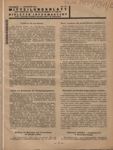 Mitteilungsblatt der Industrie und Handelskammer in Lublin = Biuletyn Informacyjny Izby Przemysłowo-Handlowej w Lublinie / herausgeber Paul Kritz Kommissarischer Leiter. - 1941, nr 12 (Dezember)