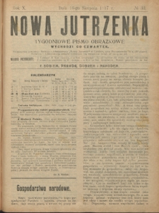 Nowa Jutrzenka : tygodniowe pismo obrazkowe R. 10, Nr 33 (16 sierpnia 1917)