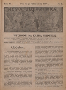 Nowa Jutrzenka : wychodzi na każdą niedzielę R. 12, Nr 41 (12 października 1919)