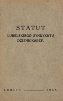 Statut Lubelskiego Syndykatu Dziennikarzy