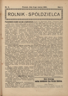 Rolnik - Spółdzielca. R. 2, nr 5 (8 marca 1925)