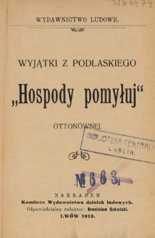 Wyjątki z podlaskiego "Hospody pomyłuj"